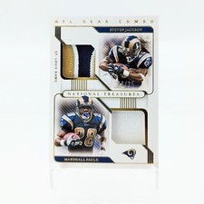 2020 National Treasures Steven Jackson & Marshall Faulk 08/25 Dual Patch