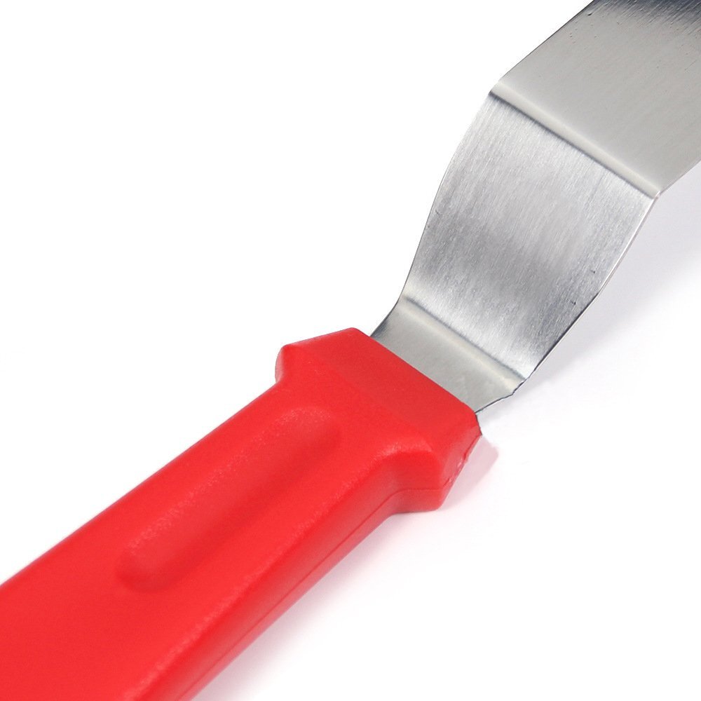 Offset Spatula Set Of 3 Red 6 8 & 10 Inch Cake Frosting Angled Icing Spatula For