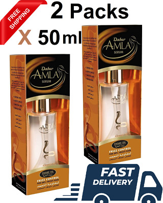 Dabur Amla Serum Snake Oil Frizz Control for Dry, Frizzy Hair( 2 Packs X  50ml )