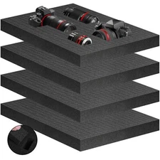 4 Pcs Polyurethane Pluck Pre Cube Sheet Foam for Boxes Cases, 16x12x1.5 Inch