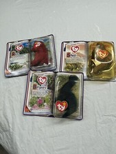 NEW McDonalds TY Beanie Babies Dinosaur Trio REX STEG BRONTY Sealed 3 Toys 2000
