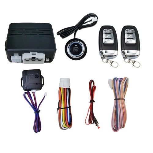 Car Keyless Entry System Engine Start Ignition Security Alarm Kit +2 Remote - Foto 2 di 12