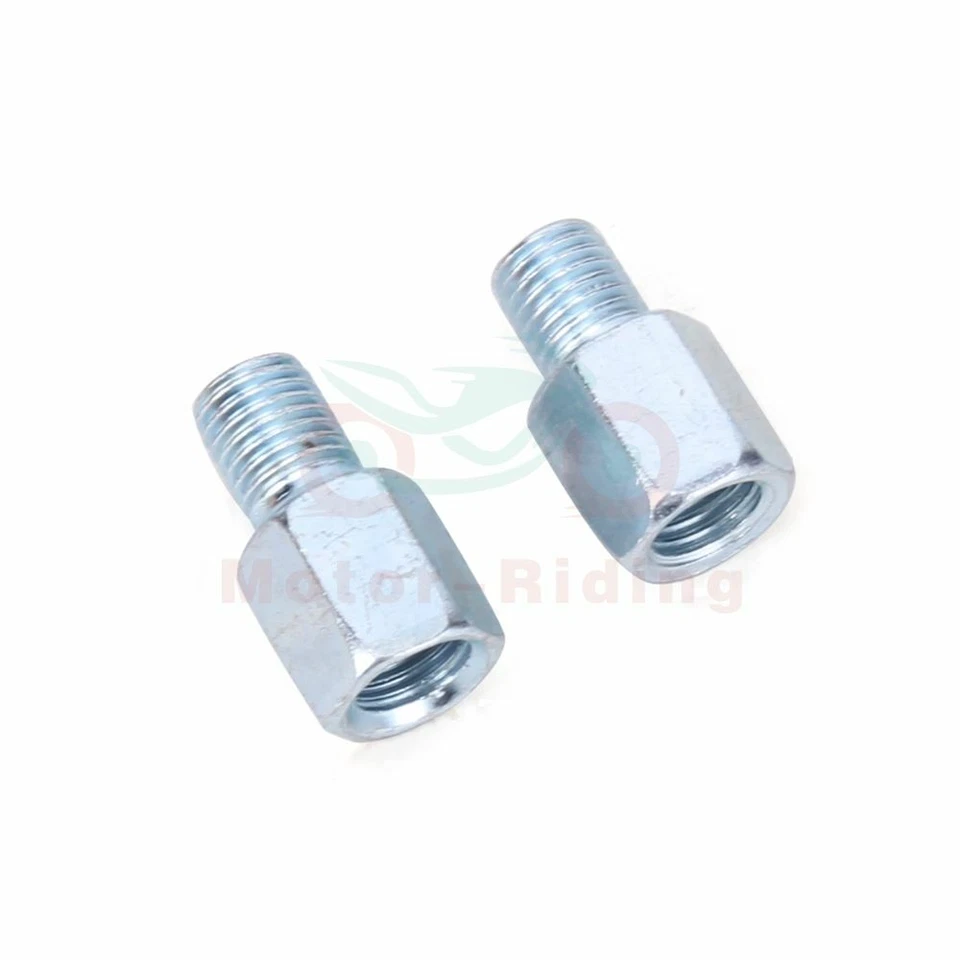 Espejos retrovisores cuadrados cromados de 10 mm para motocicleta vástago largo para Honda Suzuki Foto 3 de 4