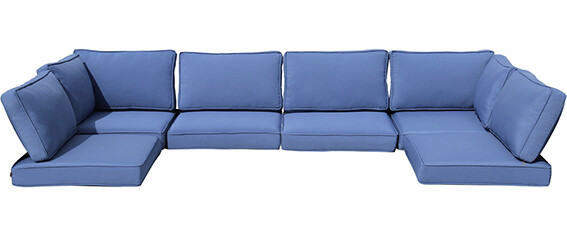 14x Outdoor Patio Furniture Chair Cushions Set Replacement Blue Sofa Insert