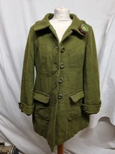 Divided By H&m Wool Feel Dark Green Corduroy Coat Size 42 620