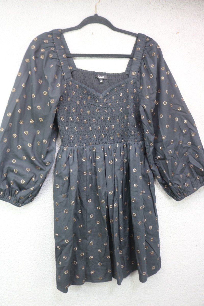 Madewell 3/4 Balloon Sleeve Empire Waist Dress-Size Medium-Witchy-Goth-Stretchy