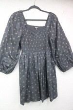 Madewell 3/4 Balloon Sleeve Empire Waist Dress-Size Medium-Witchy-Goth-Stretchy