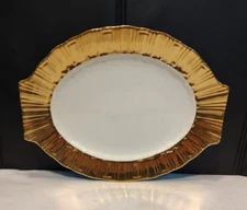HTF! Vintage Homer Laughlin Coronet 12" Serving Platter Tray 22k Gold & White