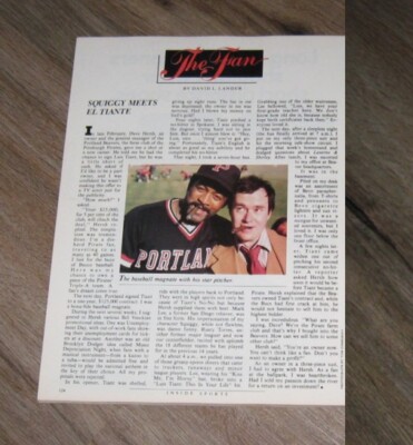 SPORTS FAN Squiggy Meets El Tiante original ONE magazine page CARTOON