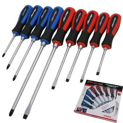 9-teiliges Profi Pozi Flachschlitz Magnetschraubendreher Set CT4031