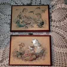 Cuadros de arte de madera de papel elevado placas de pared 3D vintage