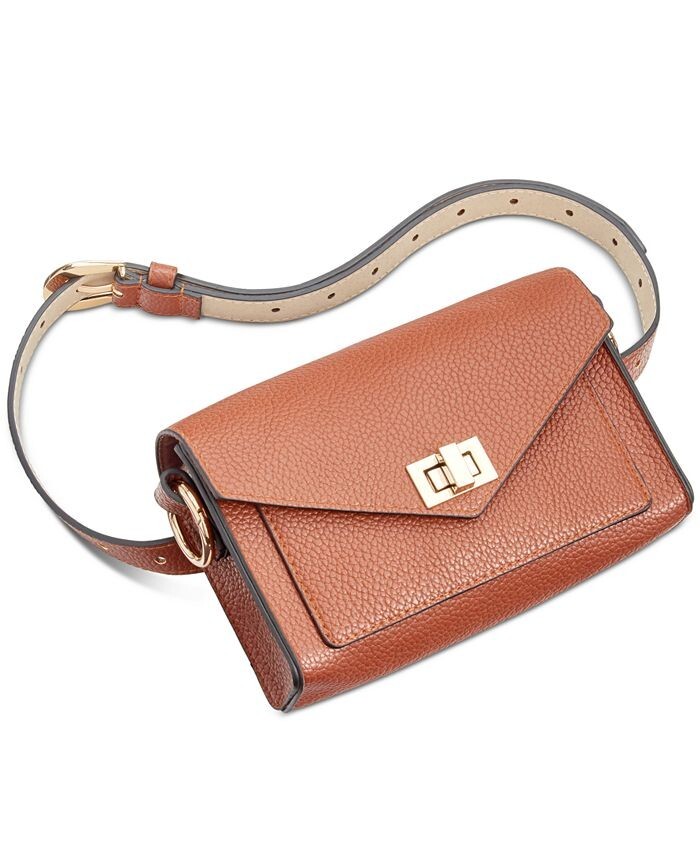 Steve Madden Convertible Belt Bag Cognac/Gold or Straw Bottle