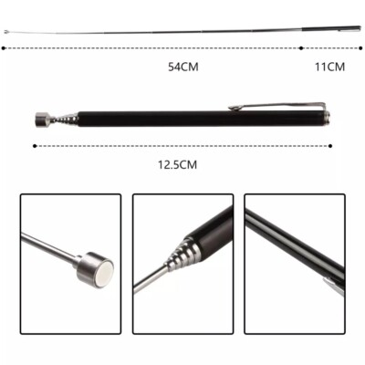 Bâton Télescopique LED Avec Aimant Puissant - Pour Ramassage D'objets Métalliques - Neuf Sous Blister