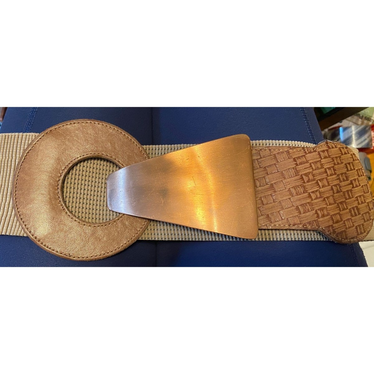 Studio Design Copper & Leather Belt Stretch, Geometric  display picture 1