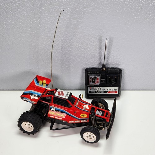 Nikko 1/16 Turbo Panther Frame Buggy 1986 Remote Control For parts, Missing Tire - Picture 2 of 14
