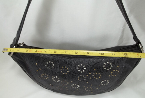 BERGE Hobo Handtasche schwarz Leder mit gold/silbernen Nieten 14" breit/7,5" tief - Bild 13 von 17