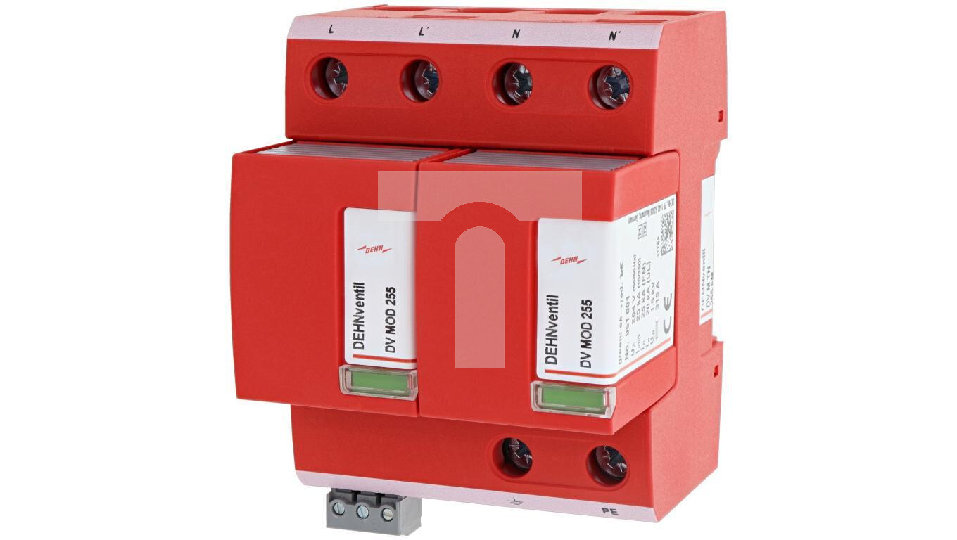 Surge arrester Type T1+T2 50kA 25kA 4P 100kV DEHNventil M TN 255 FM 95120 /T2UK