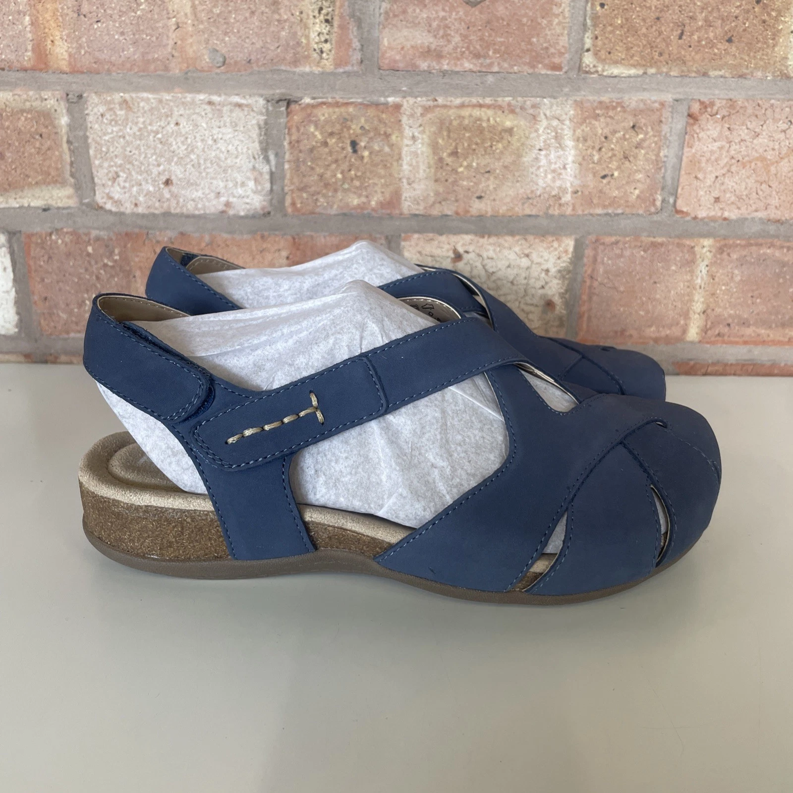 Hotter Catskill II Extra Wide Sandals UK Size 4 EEE Navy Nubuck