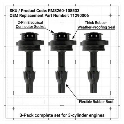3er Pack Zündknüppel Spulen für Triumph Speed Triple Tiger 955i 900 OEM T1290006