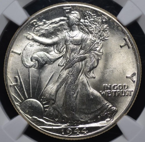 1944 WALKING LIBERTY HALF DOLLAR NGC MS 64 EXCELLENT BLAZING WHITE GLASSY LUSTER