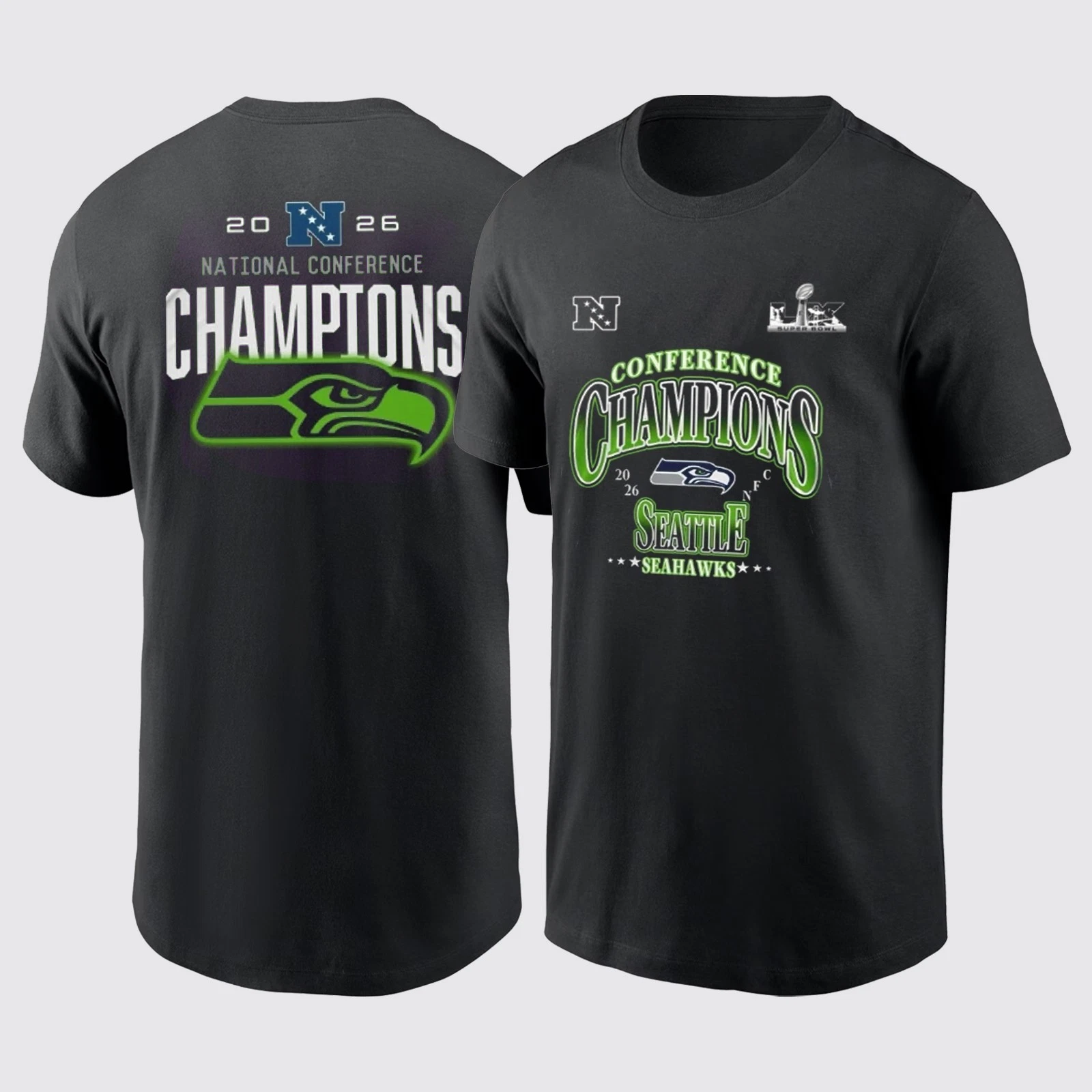 Seattle Seahawks 2026 NFC Conference Champions 2 sided T-Shirt