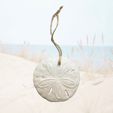 Sand Dollar Christmas Ornament 3" Glitter Holiday Beach Coastal