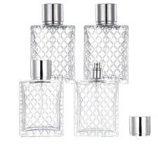 4 Pcs 50ml/1.7oz Glass Perfume Bottle Empty Fine Mist Atomizer Refillable Tra...