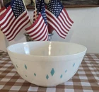 Rare Pyrex Turquoise Blue Diamonds Dainty Maid Promotional Pattern Bowl