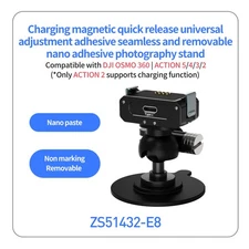 Suction Cup 1/4" Ball Mount for GoPro Action Insta360 X4 Ace Pro Camera Holder