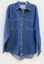 Vintage Men's Levi Long Sleeve Button Down Denim Shirt Red Tab Large EX 