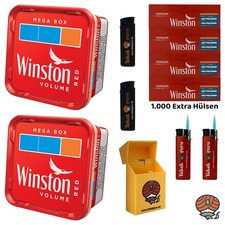 Winston Red/Rot Volumentabak Box 2x 120g, 1000 Extra Hülsen, Zubehör