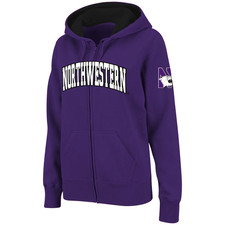 Women's Stadium Athletic Purple Northwestern Wildcats Arched Name Full-Zip