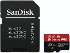 Extreme PRO Microsdhc Memory Card plus SD Adapter up to 100 Mb/S, Class 10, U3,