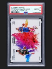 2024-25 Prizm Black Giannis Antetokounmpo/Nikola Jokic PSA 10 Color Blast Duels