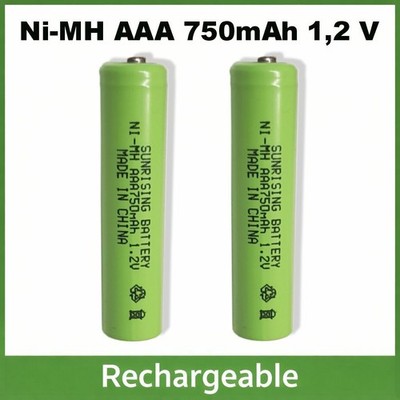 2x AAA NiMH 750 mAh 1,2 V Micro Solar-Akku R3 wiederaufladbar - Telefon & Dect