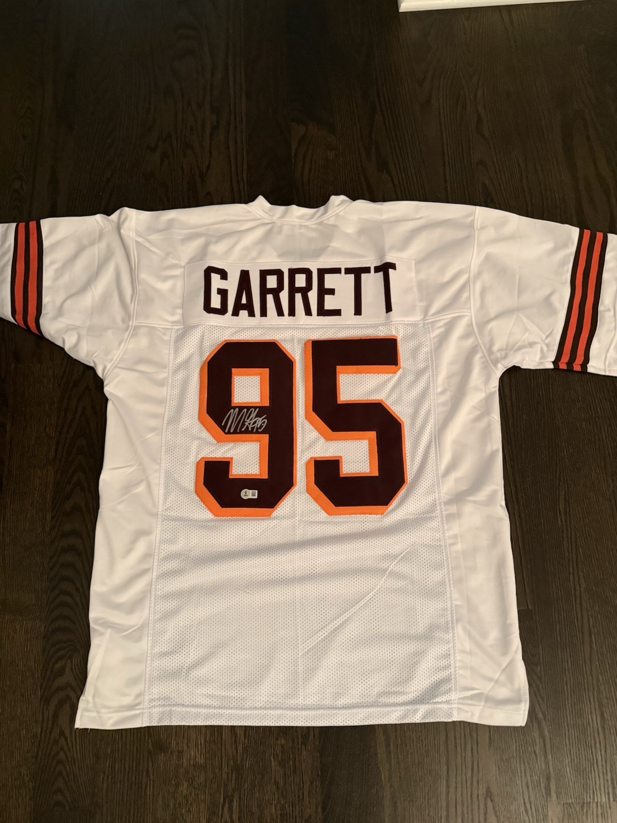 Myles Garrett Autographed Signed Cleveland Browns Custom Jersey XL (Beckett Certified) 