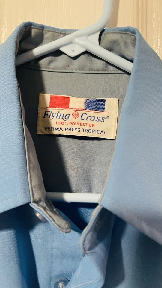 Vintage Flying  Cross Authentic Blue Sheriff Uniform Shirt Medium See Measure - Image 2 of 4