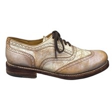Bed Stu Men’s Lita Tan Distressed Leather Wingtip Oxford Size US 8.5