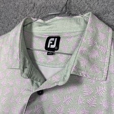 FootJoy Shirt Mens XL Golf Polo Floral All Over Print Stretch Wicking Preppy