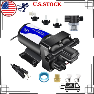 #ad Water Pressure Booster Diaphragm Pump 110V AC 70 PSI 5 GPM Self Priming with Fi $61.99