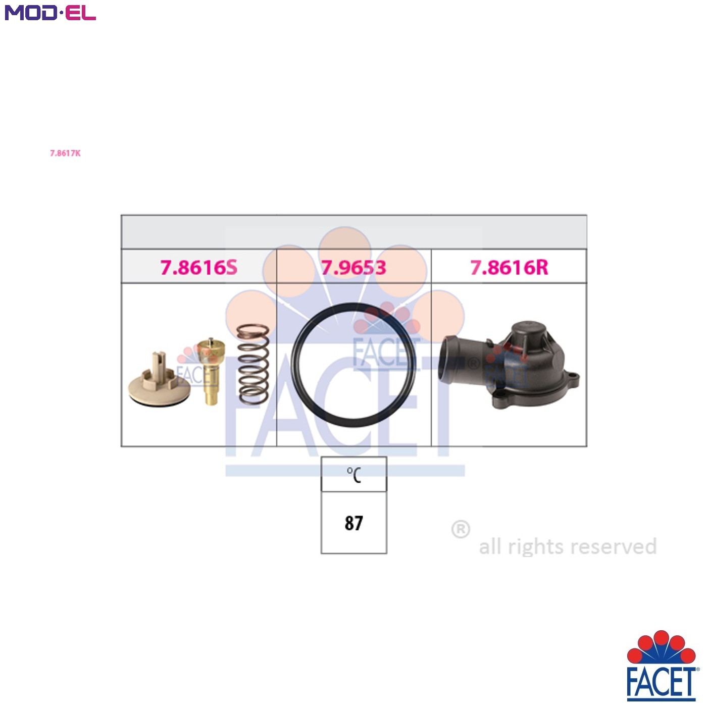 Thermostat 7.8617K FACET for SEAT SKODA VW - Image 5