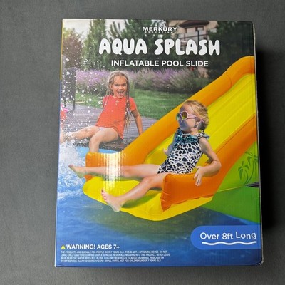 Merkury Innovations Aqua Splash Inflatable Pool Slide Kids 8.5ft Yellow MI-PL026