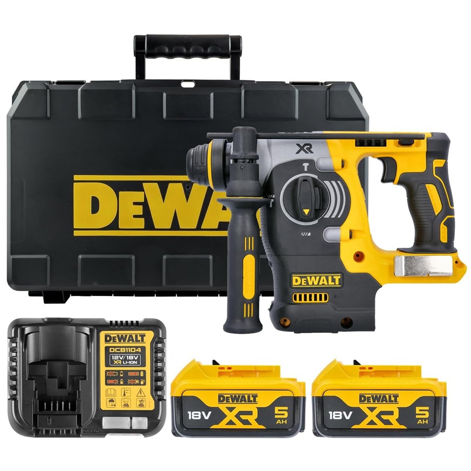 DeWALT 18v DCH273P2 brushless sds plus impact hammer drill 2 x 5 ah + std case - Image 11