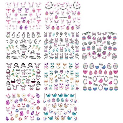 10 Pcs Fingernagelaufkleber Nail Nagelsticker Für Kinder Urlaubs-Nagelaufkleber