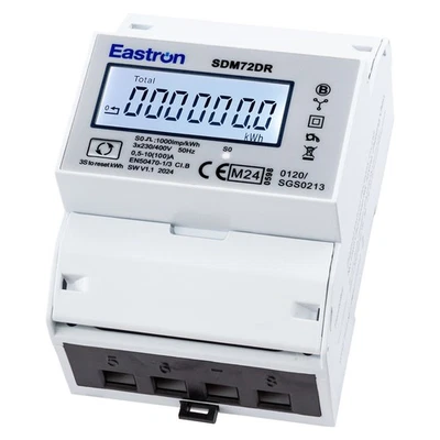 EASTRON LCD Stromzähler Drehstromzähler mit Tageszählfunktion S0 1000 Impulse 400V 100A