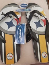 Pittsburgh Steelers Logo Flip Flop Sandal Unisex Adult M Medium Size NWT