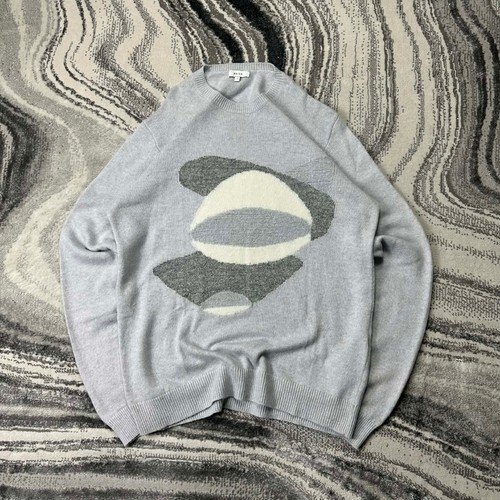 Reiss, Vintage Reiss Newland Abstract Planetary Wool Alpaca Blend Grey Lrg Knit Jumper