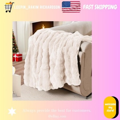Versatile 50x60 Faux Fur Throw Blanket - Perfect for Napping, Reading, & Gifting