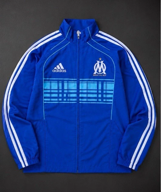 adidas Olympique Marseille Herren Trainingsjacke blau/weiß M Reißverschluss - Bild 1 von 4