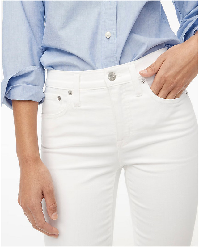 NWT J.Crew Factory White Wash Denim 10" High Rise Skinny Jeans AK526 Sz 30